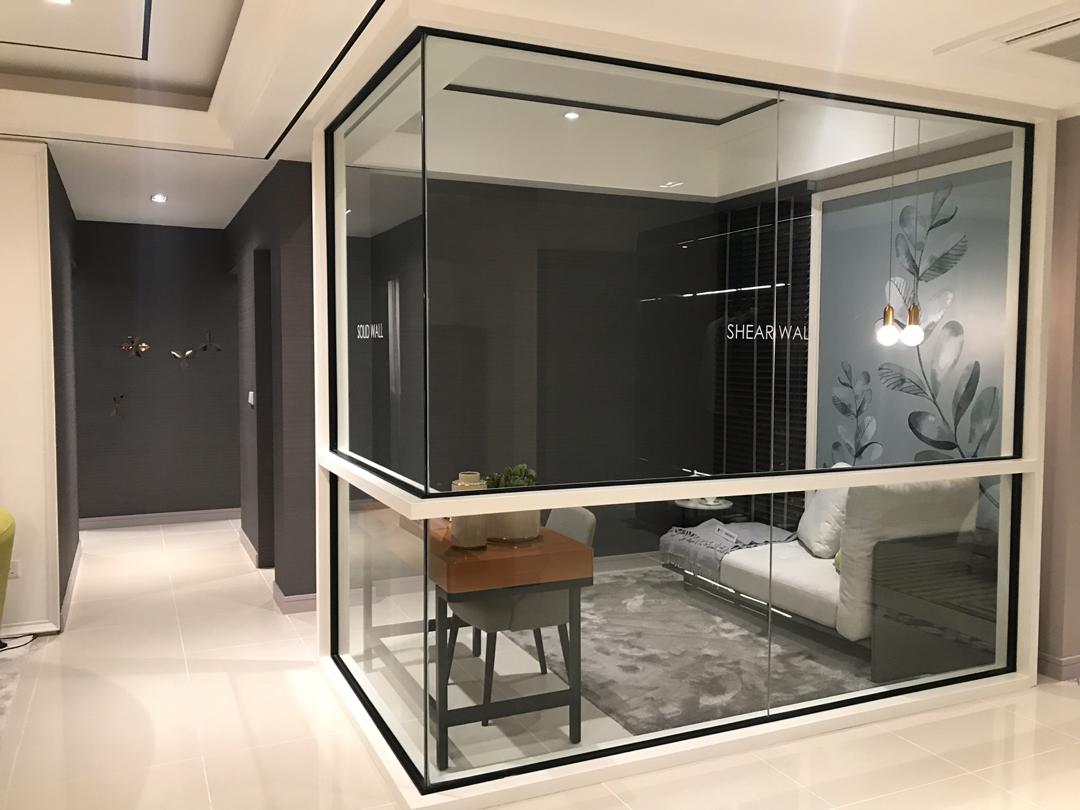 Contemporary glass room at Anggun Show Unit